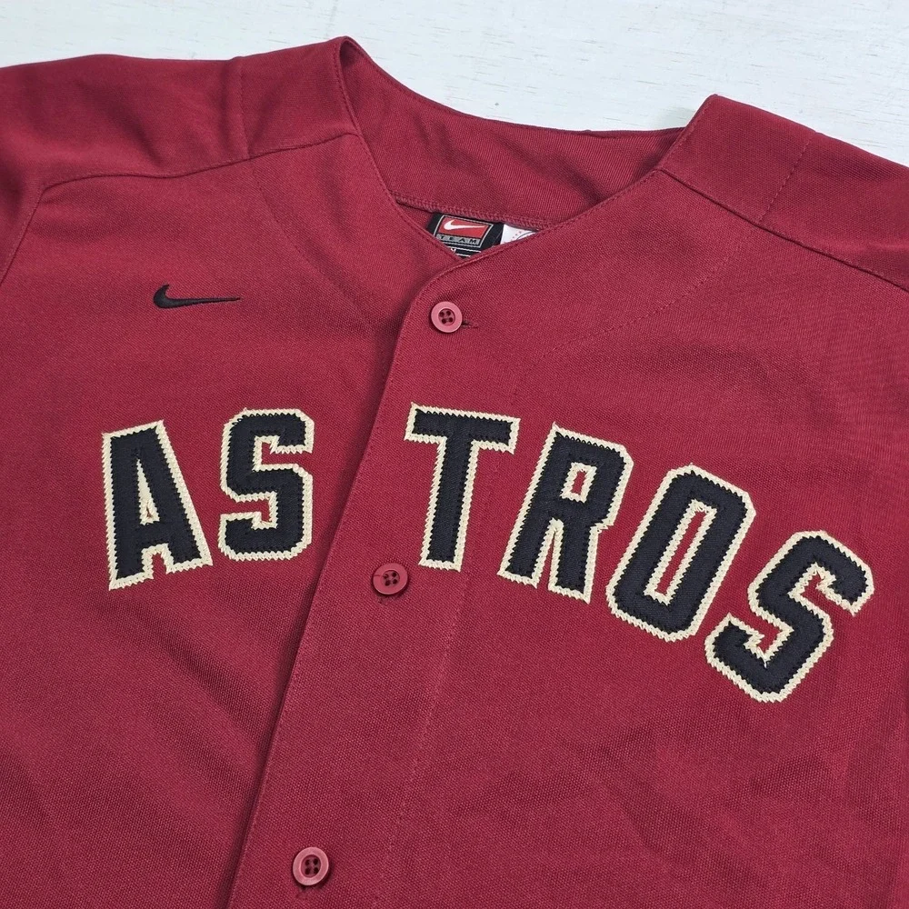 Nike Team MLB Houston Astros Red Baseball Jersey Stitched Youth‎ Boys Sz M 12/14